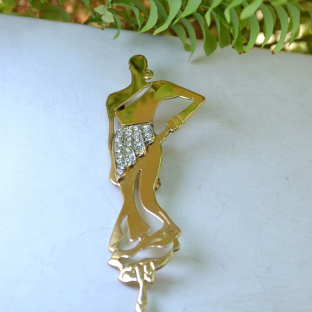 Brosa argint aurit Lady, semnata Menegatti A Vintage Collection [3]