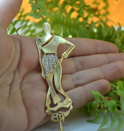 Brosa argint aurit Lady, semnata Menegatti A Vintage Collection [1]