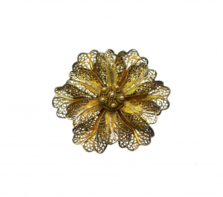 Brosa argint aurit vermeil model floare filigran atelier italian [0]