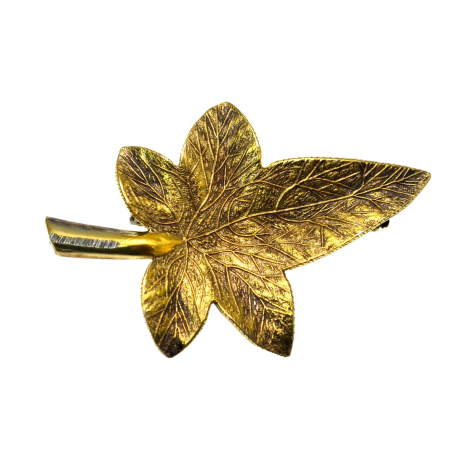 REDUCERI - Brosa argint aurit vermeil vintage model Frunza