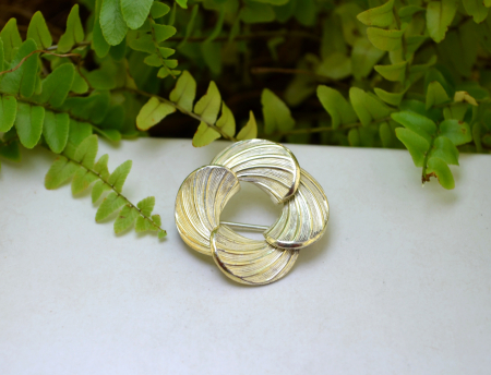 Brosa argint aurit vintage scandinava [3]