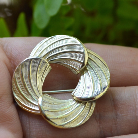 Brosa argint aurit vintage scandinava [1]