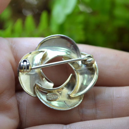 Brosa argint aurit vintage scandinava [2]