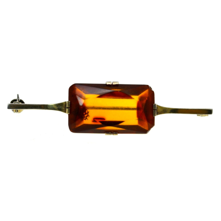 Brose argint - Brosa argint aurita Mid-Century Cognac Bohemian Crystal design art deco