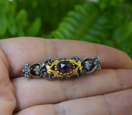 Brosa argint Austro-ungara, granat natural [1]