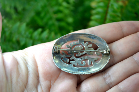 Brosa argint etnica personaj mitic maimuta azteca Ozomatli atelier mexic [3]