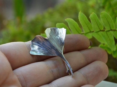 Brosa argint Ginkgo Biloba, designer Oeke Weimar A Vintage Collection [1]