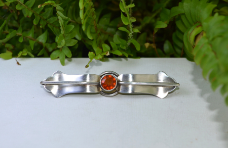 Brosa argint interbelica, Art Deco, Bohemian Citrine [3]