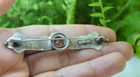 Brosa argint interbelica, Art Deco, Bohemian Citrine [2]