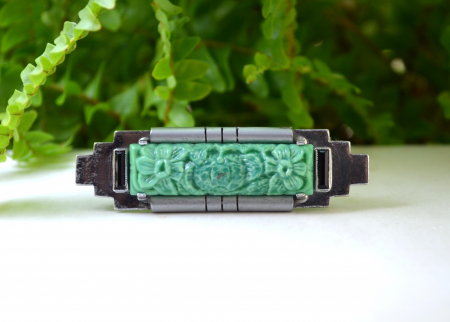 Brosa argint interbelica, Peking Jade Glass [3]