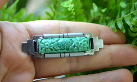 Brosa argint interbelica, Peking Jade Glass [1]