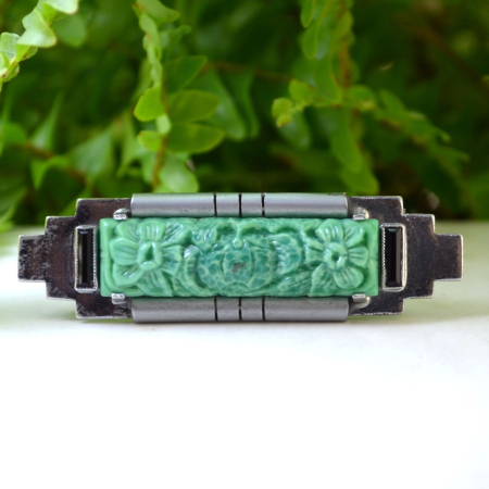Brosa argint interbelica, Peking Jade Glass [3]