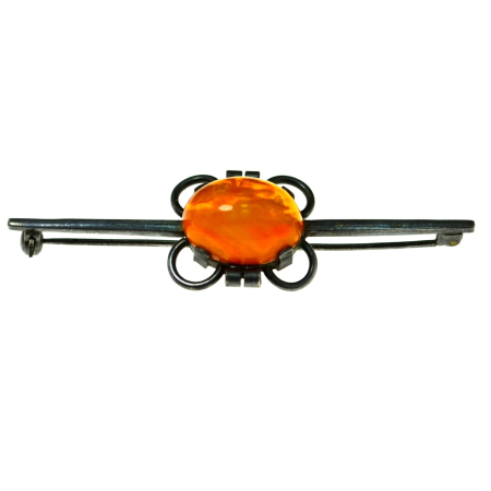 Brose argint - Brosa argint Mid century decorata Lucite like Amber design modernist scandinav