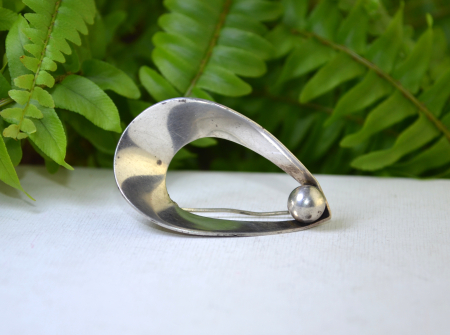 Brosa argint Mid-Century, designer danez [3]