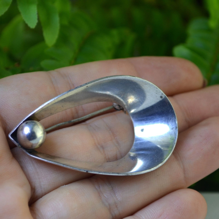Brosa argint Mid-Century, designer danez [1]