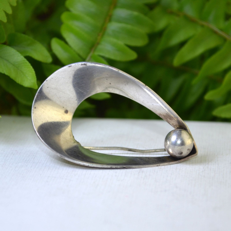 Brosa argint Mid-Century, designer danez [3]