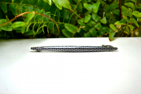 Brosa argint Mid-century email negru tehnica Niello model modernist geometric [3]