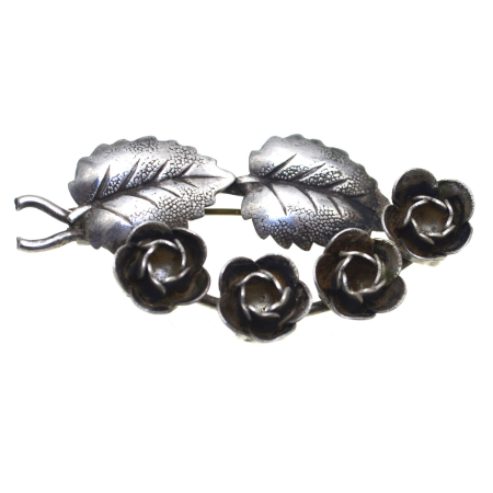 Brose argint - Brosa argint Mid-Century, model Floare vintage A Vintage Collection