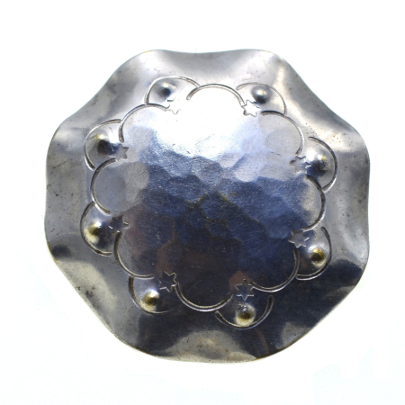 Brose argint - Brosa argint Mid-Century, texturata prin martelare