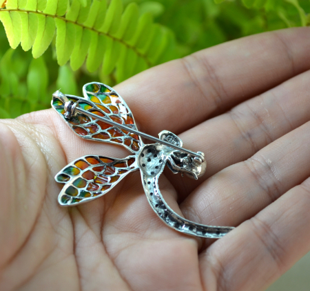 Brosa argint modernista, model Libelula [2]