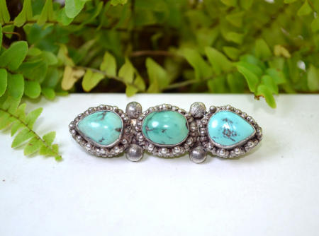 Brosa argint Navajo, turcoaze naturale [3]