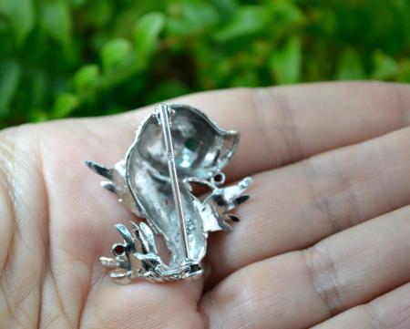 Brosa argint rodiat vintage model Peste exotic mitic mythical fish baroc atelier italian [3]