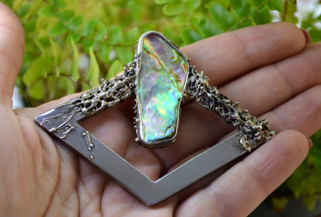 Brosa argint statement, Abalone [1]