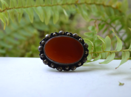 Brosa argint veche, Carnelian natural A Vintage Collection [3]