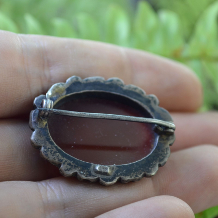 Brosa argint veche, Carnelian natural A Vintage Collection [2]