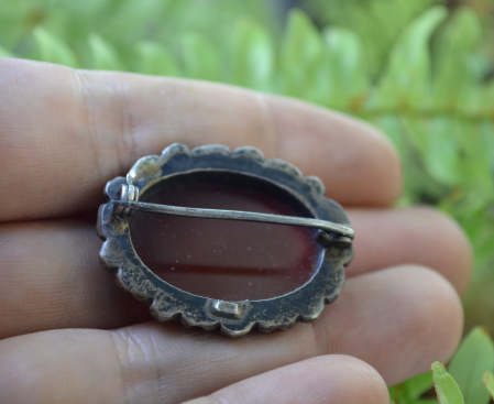 Brosa argint veche, Carnelian natural A Vintage Collection [2]