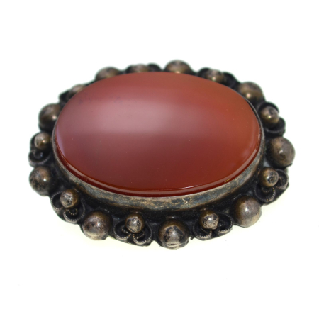 REDUCERI - Brosa argint veche, Carnelian natural A Vintage Collection