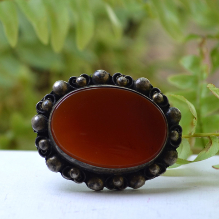 Brosa argint veche, Carnelian natural A Vintage Collection [3]
