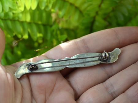 Brosa argint veche, model Funda, Art Nouveau [2]