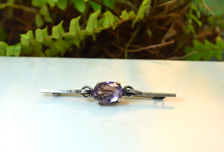 Brosa argint veche scandinava, ametist [3]