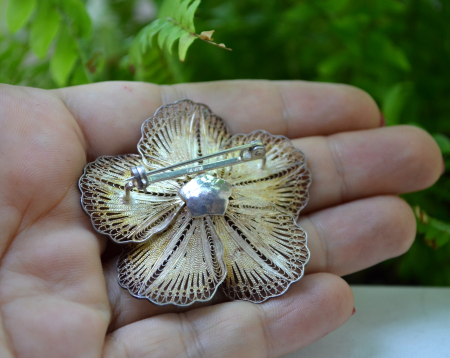 Brosa argint vermeil, perla si filigran [2]