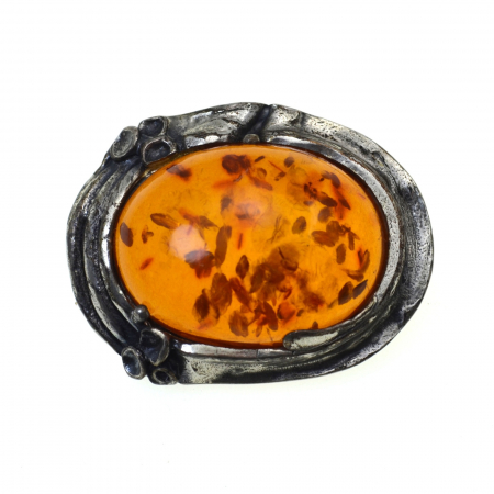 Brose argint - Brosa argint vintage, chihlimbar natural, atelier german