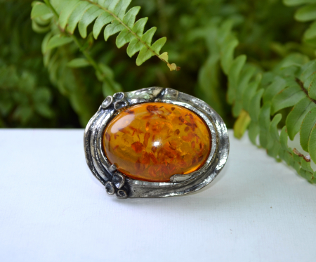 Brosa argint vintage, chihlimbar natural, atelier german [3]