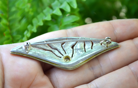 Brosa argint vintage, design modernist [2]