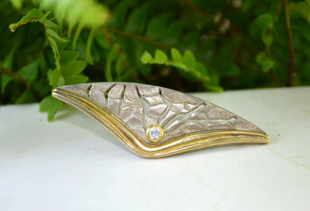 Brosa argint vintage, design modernist [3]