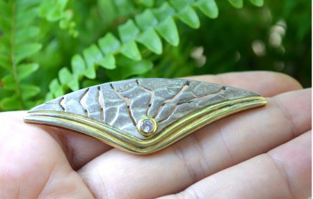 Brosa argint vintage, design modernist [1]