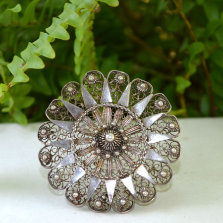 Brosa argint vintage,  filigran balcanic [3]