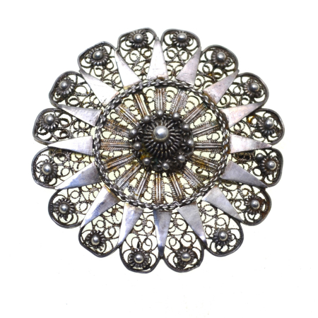 Brose argint - Brosa argint vintage,  filigran balcanic