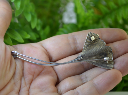 Brosa argint vintage Ginkgo Biloba [2]