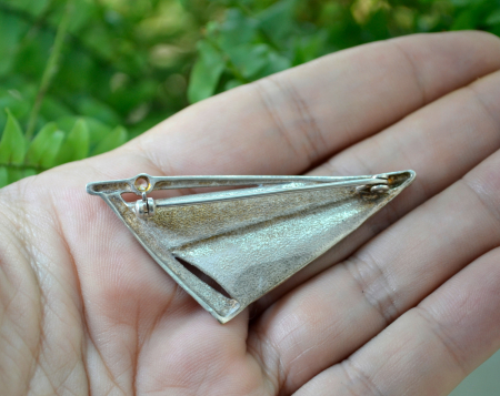 Brosa argint vintage lucite negru Rock crystal design constructivist modernist [2]