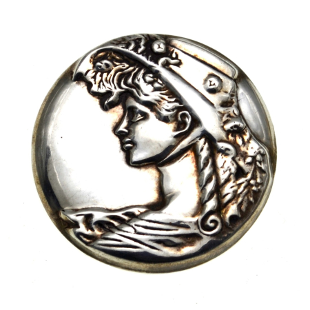 Brose argint - Brosa argint vintage model camee Lady art nouveau liberty atelier italian