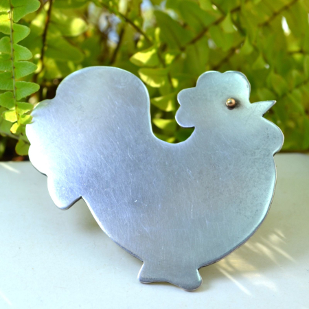 Brosa argint vintage, model Rooster [3]