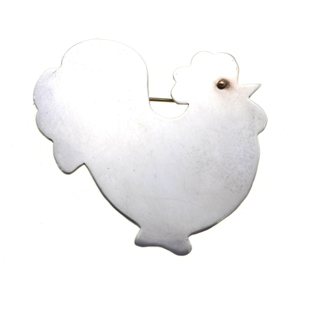 Brose argint - Brosa argint vintage, model Rooster