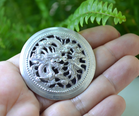 Brosa argint vintage, model vietnamez Dragon [1]