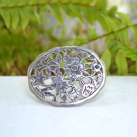 Brosa argint vintage Old Dutch design floral A Vintage Collection [3]