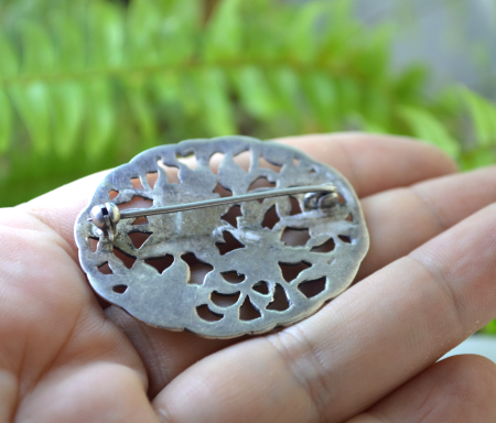 Brosa argint vintage Old Dutch design floral A Vintage Collection [2]